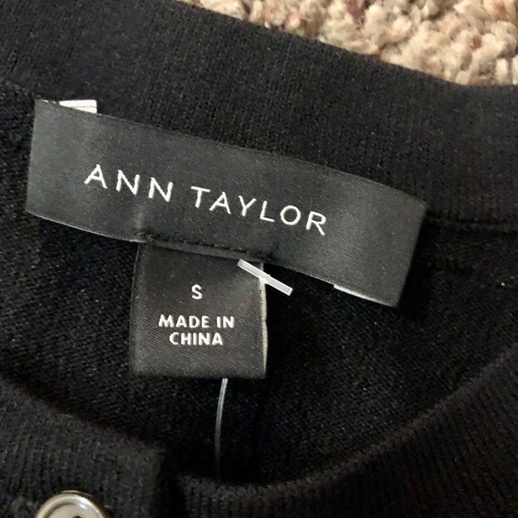 Ann Taylor Black Cardigan Womens S New Ruffled Detail - Picture 7 of 12